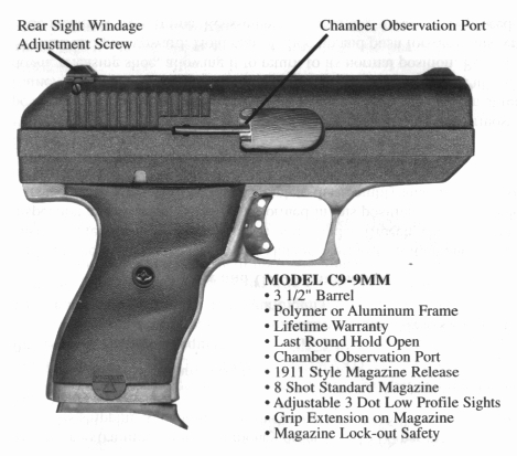 Hi-Point Instruction Sheet for C9-9mm and CF 380-380 A.C.P. Pistols